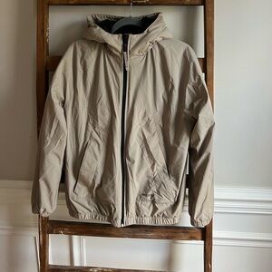 Hollister fleece lined hooded bomber jacket size S